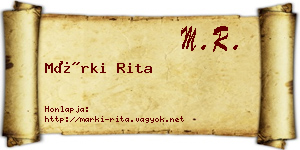 Márki Rita névjegykártya